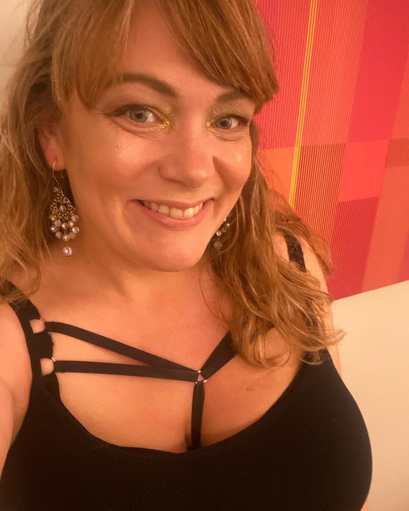 The author, smiling happily